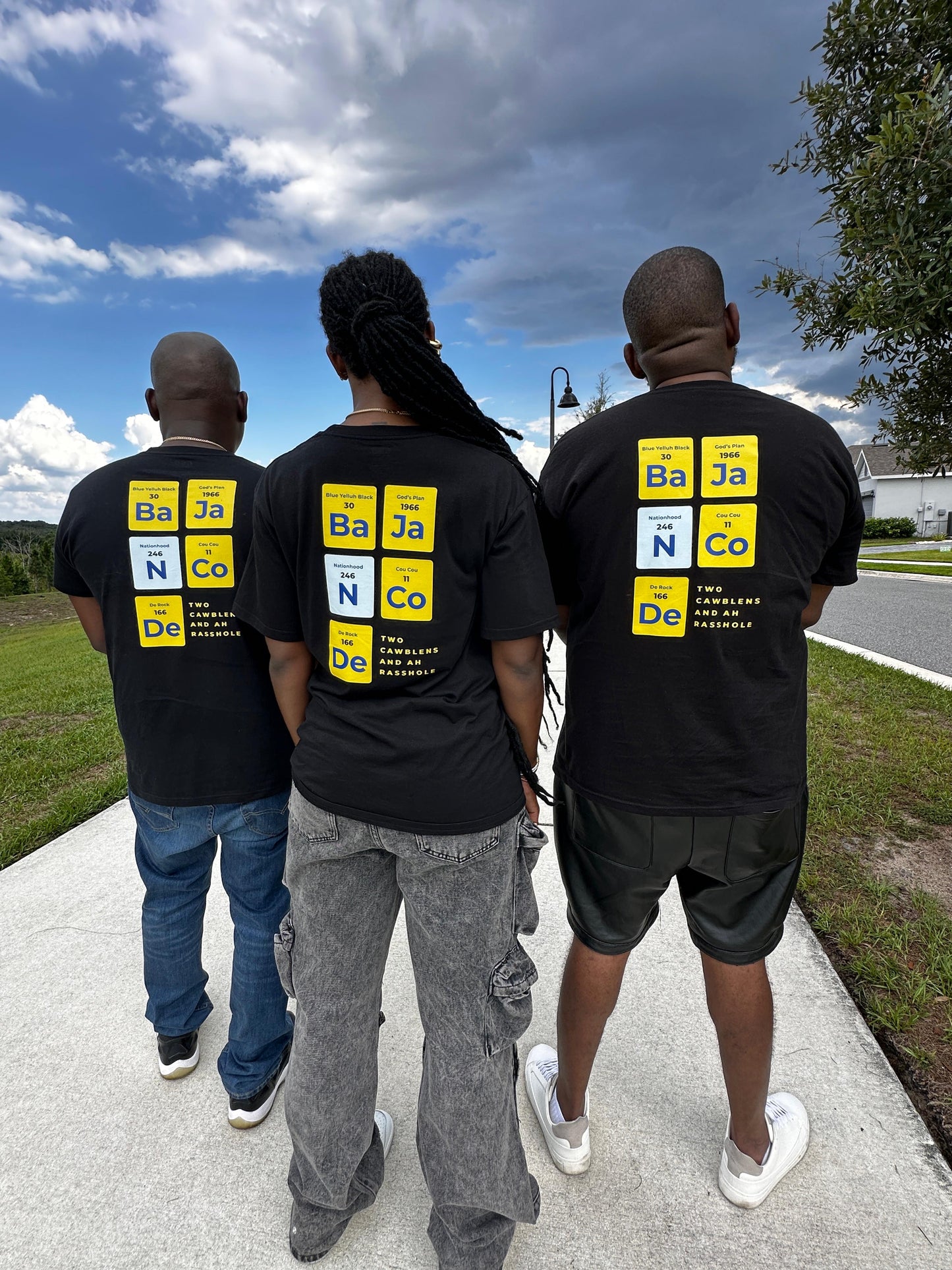 Bajan Code Periodic Table T shirt-Black