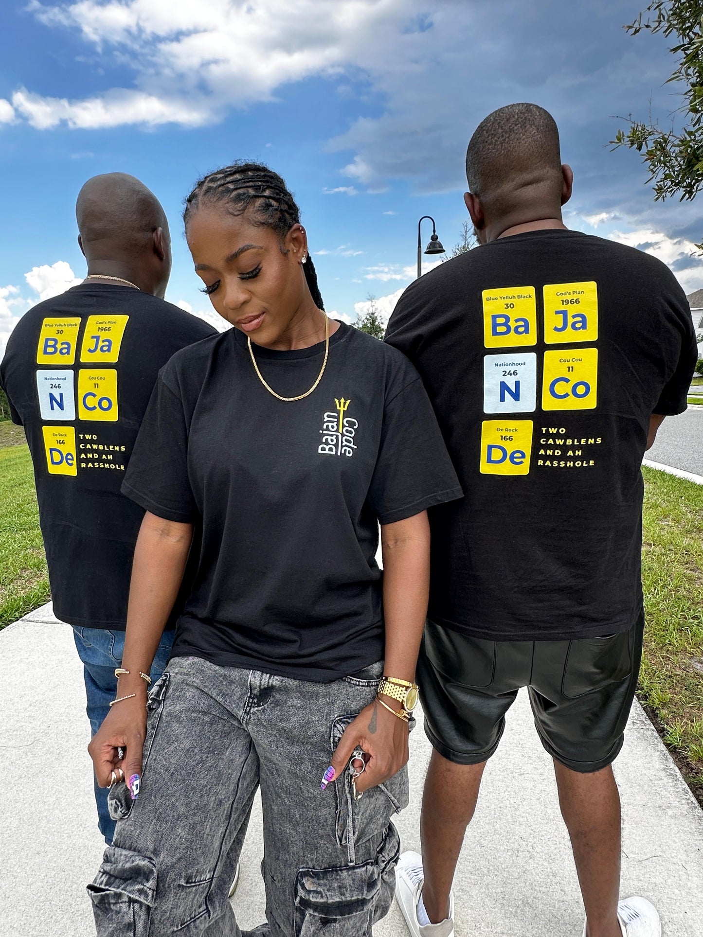 Bajan Code Periodic Table T shirt-Black