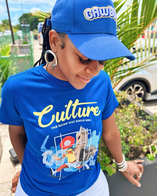 Bajan Code Culture Collection T Shirt Blue-Preorder