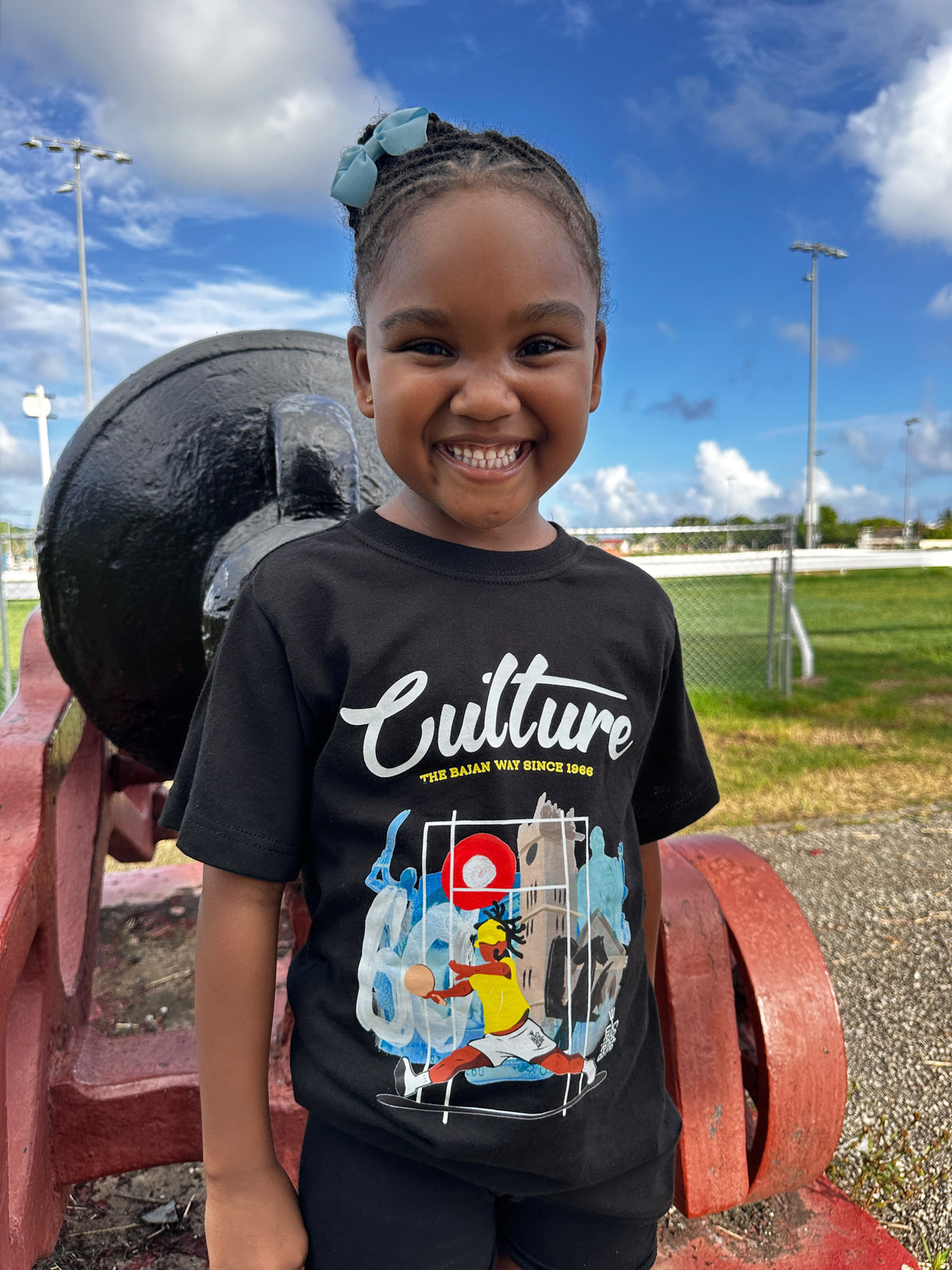 Bajan Code Culture Kids Collection T Shirt Black