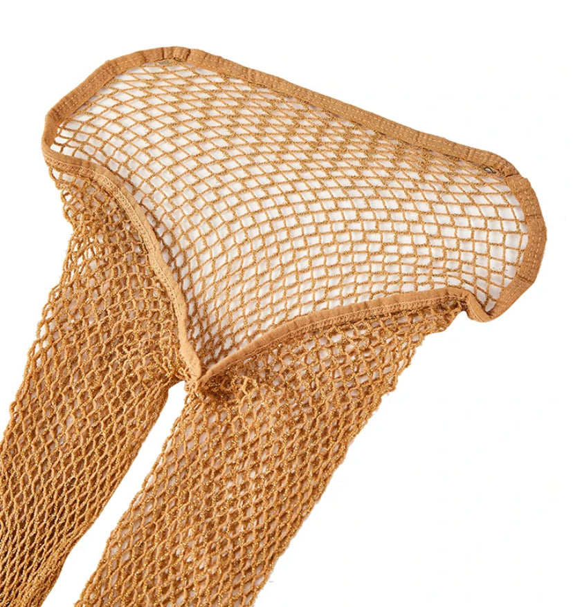 Fishnets- V-cut Glitter Finish Plus Size